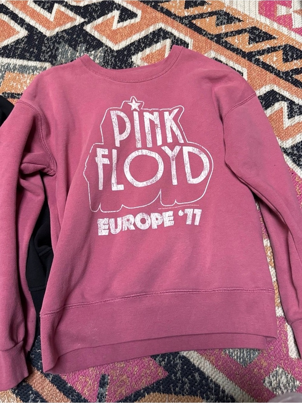 Pink Floyd Europe '77 girls large Crewneck Sweatshirt - Mauve Pink